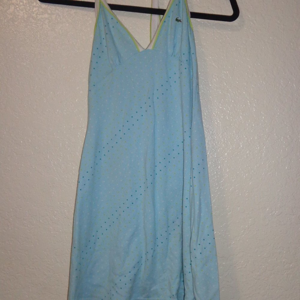 Lacoste Halter Tie V Neck Cotton Dress